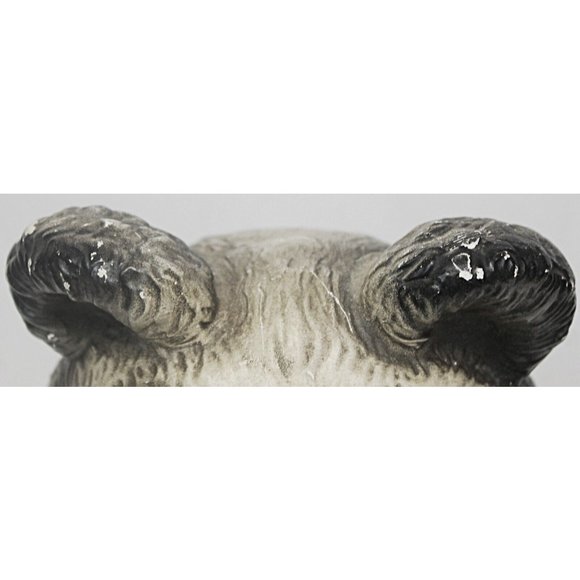 Vintage 12" Chalkware Smiling Bear Gray White Indoor Decor Figure - Picture 7 of 9